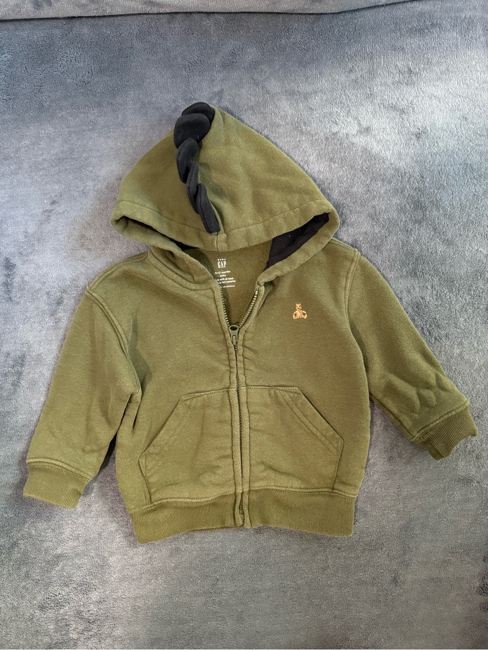 GAP Olive Green Dino Hooded Zip-Up
